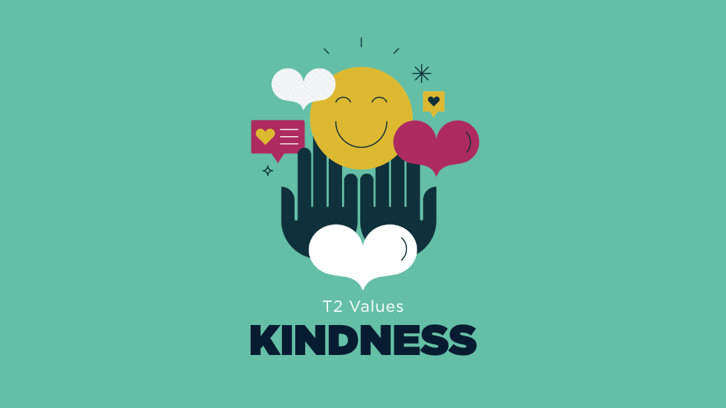 Title text outlining Take-two's value of Kindness