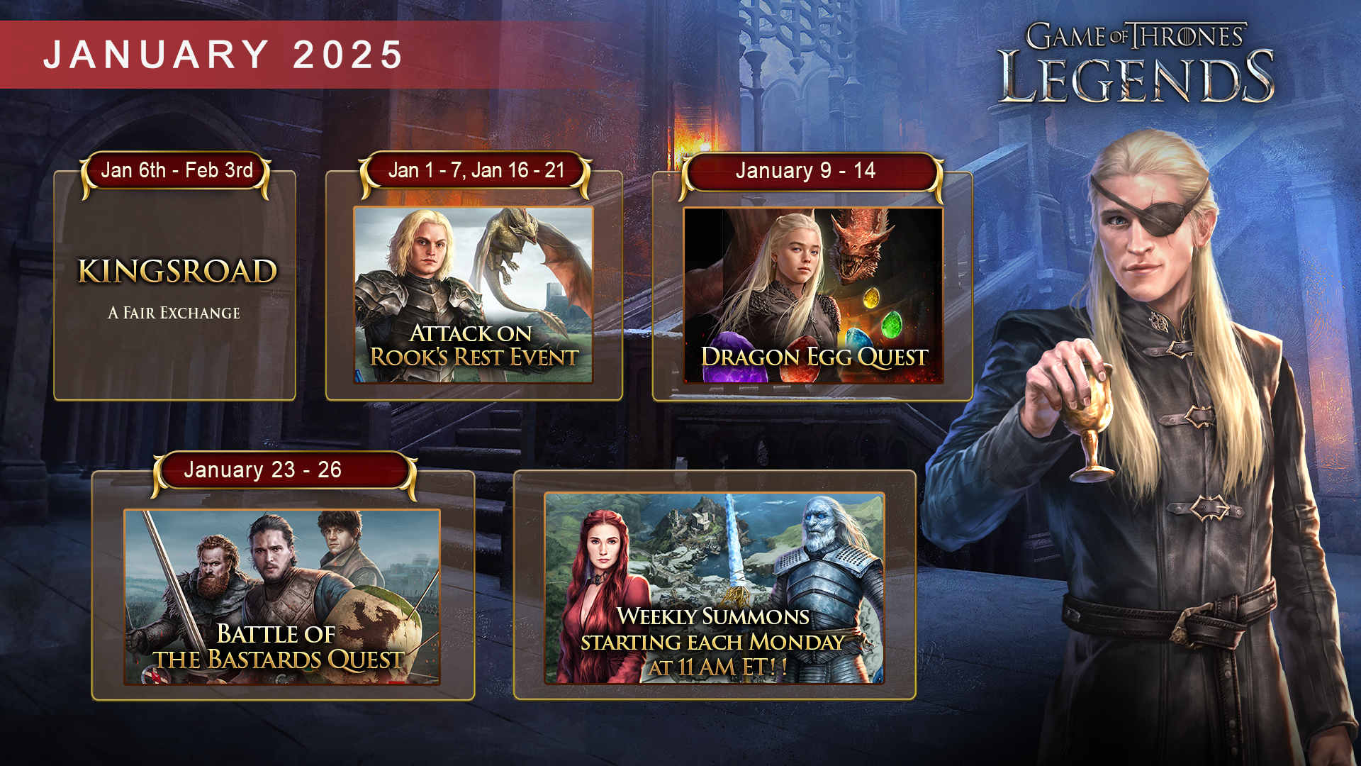 January 2025 Event Calendar Zynga Game of Thrones Official Site