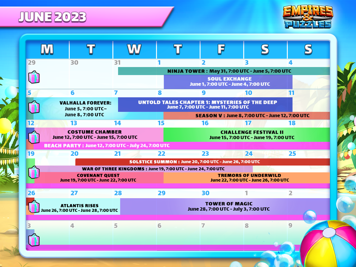 2023 Monthly Event Calendar 06 June