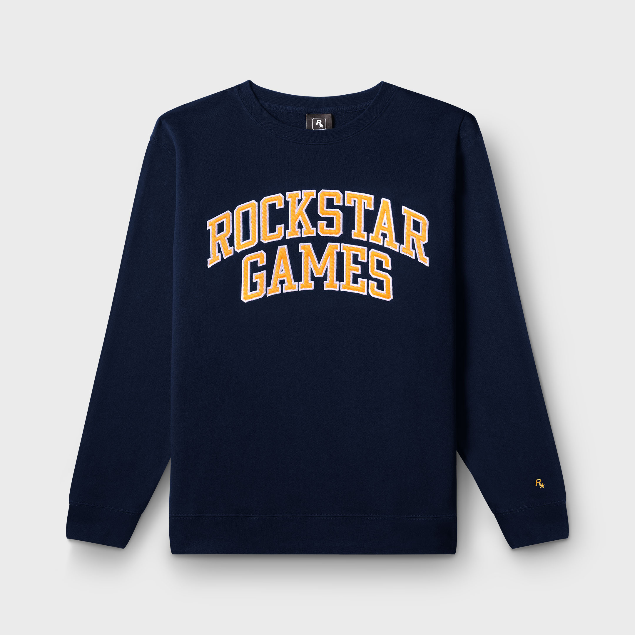 Navy Rockstar Games Varsity Crewneck