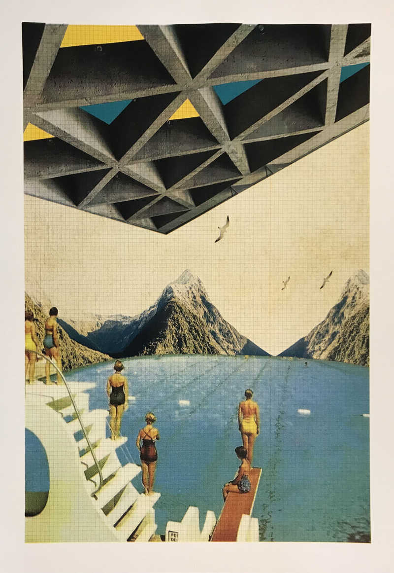 Maxine Gregson, Utopian swim, 5 colour screen print, Edition of 100, 100x70cm, Unframed: £300, 2021.