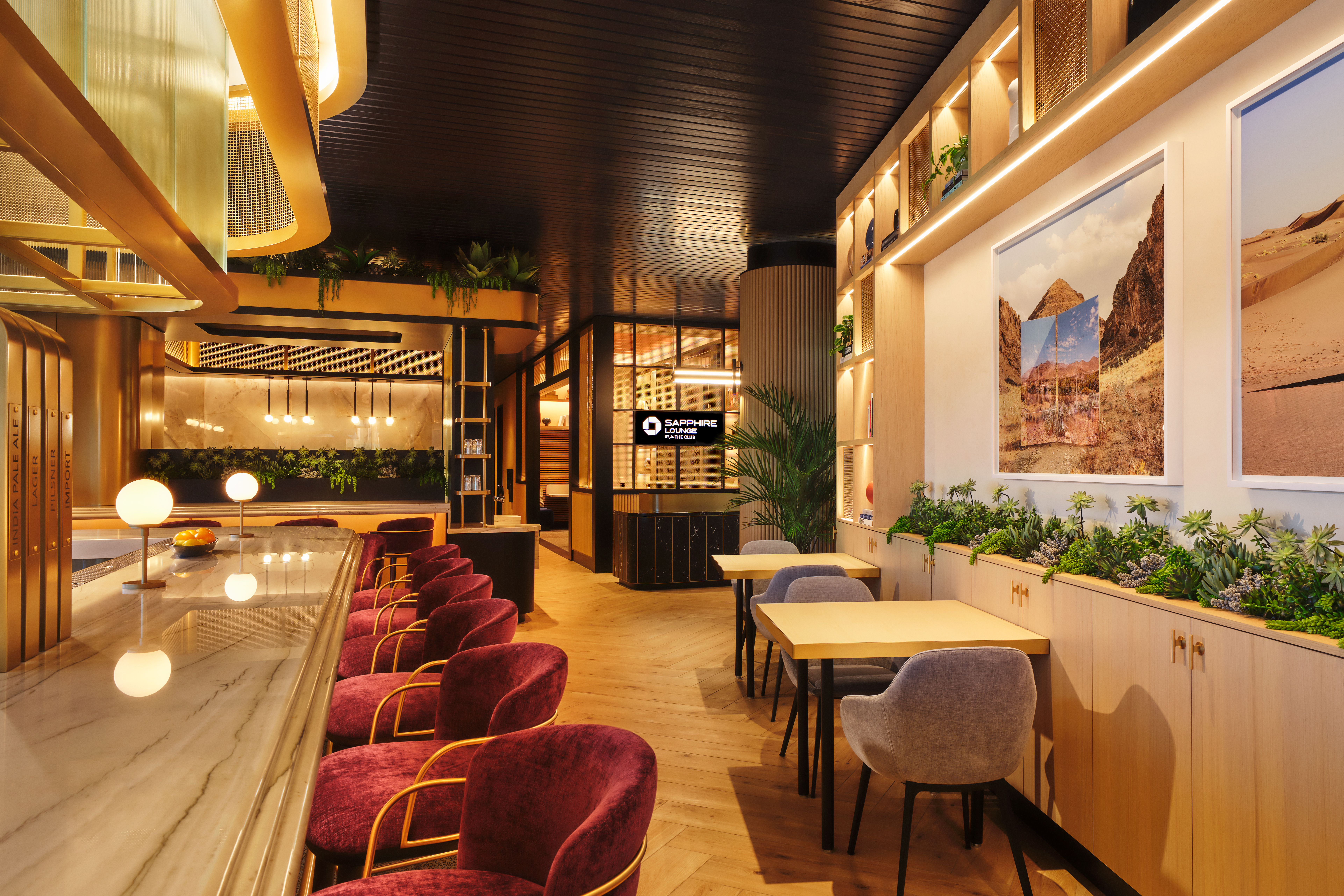 【R20878】India Club & Lounge Chase Sapphire Lounge by The Club at PHX | Airport Dimens
