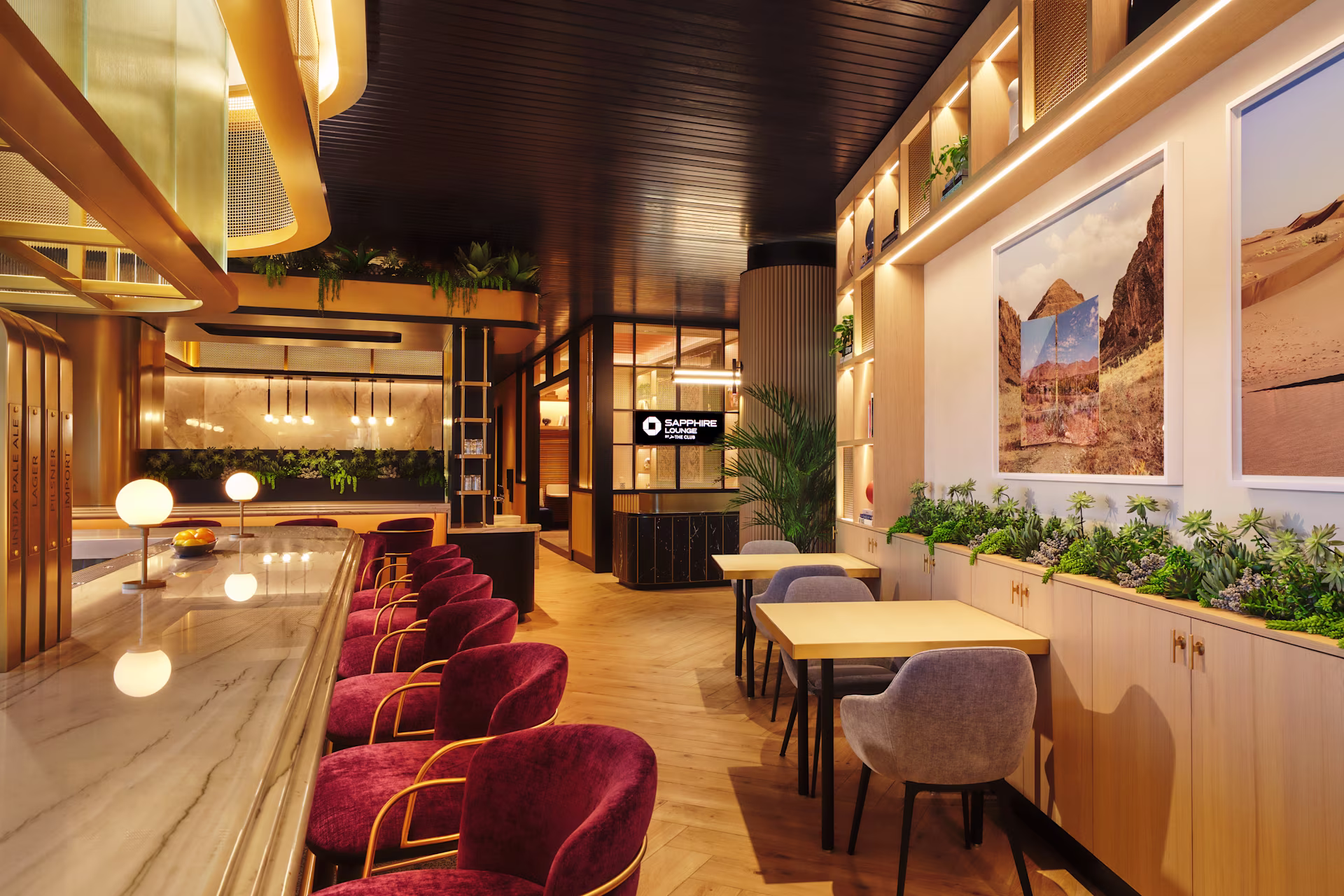 Chase Sapphire airport lounge bar area
