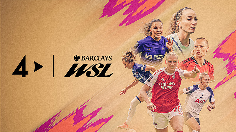 Omslagsbild från TV4 med WSL och svenska kvinnliga fotbollsspelare