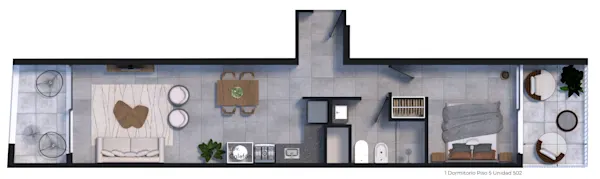 Plano 1 Dormitorio de Edificio Arcadia II