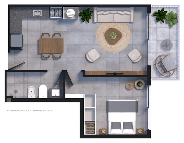 Plano 1 Dormitorio de Edificio Arcadia II