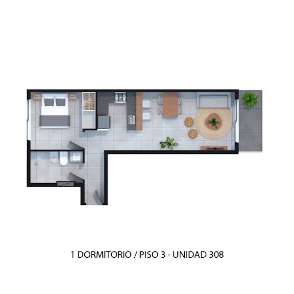 Plano 1 Dormitorio de Rubicón