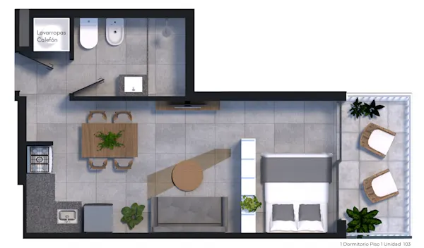 Plano 1 Dormitorio de Edificio Arcadia II