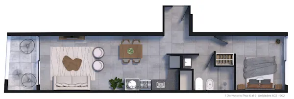 Plano 1 Dormitorio de Edificio Arcadia II