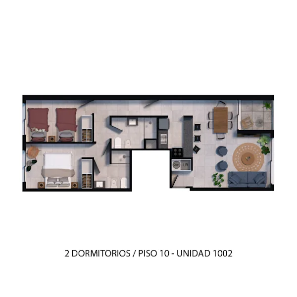 Plano 2 Dormitorios de Vostok