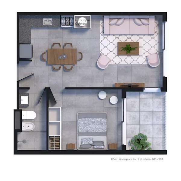 Plano 1 Dormitorio de Edificio Arcadia II