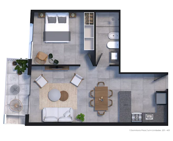 Plano 1 Dormitorio de Edificio Arcadia II