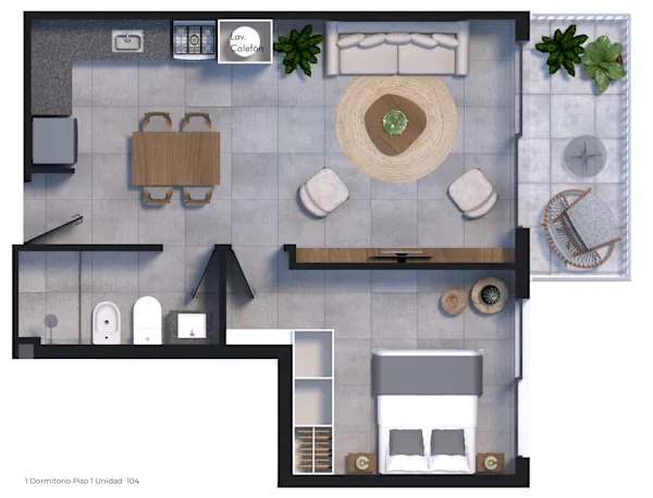 Plano 1 Dormitorio de Edificio Arcadia II