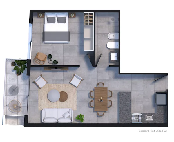 Plano 1 Dormitorio de Edificio Arcadia II