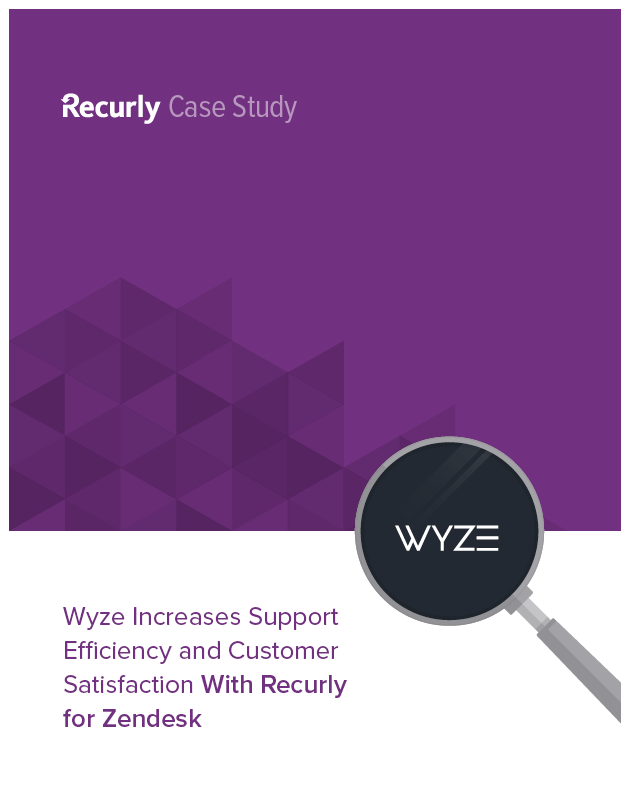 Wyze Increases Support Efficiency and Customer Satisfaction with Recurly for Zendesk case study cover graphic