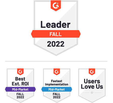 Recurly's G2 awards badges for fall 2022