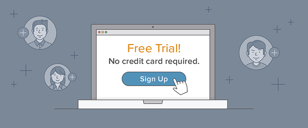 Free Trail banner on laptop