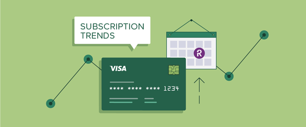 Subscription trends showing a credit card green