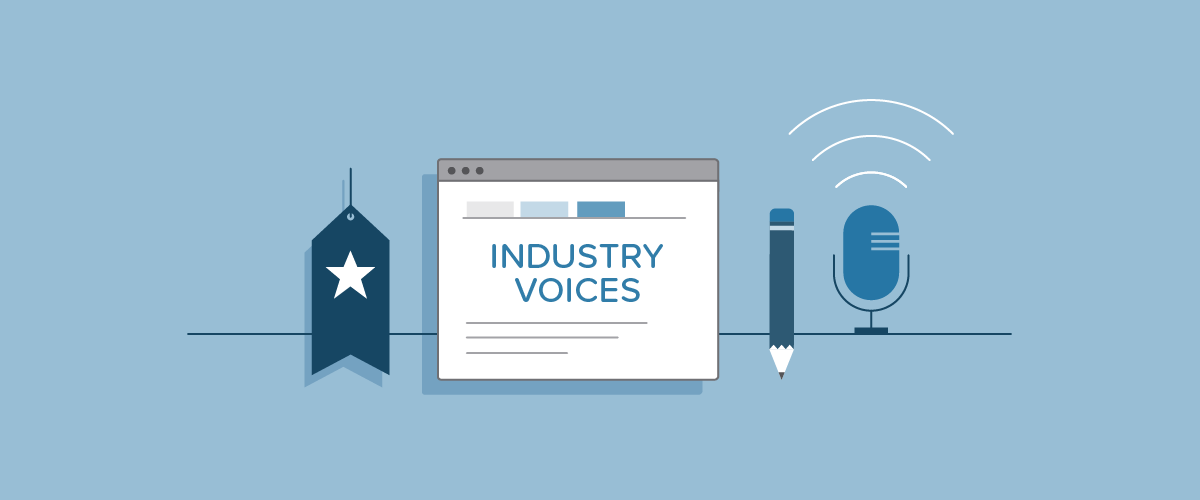 Industry voices banner showing a mic