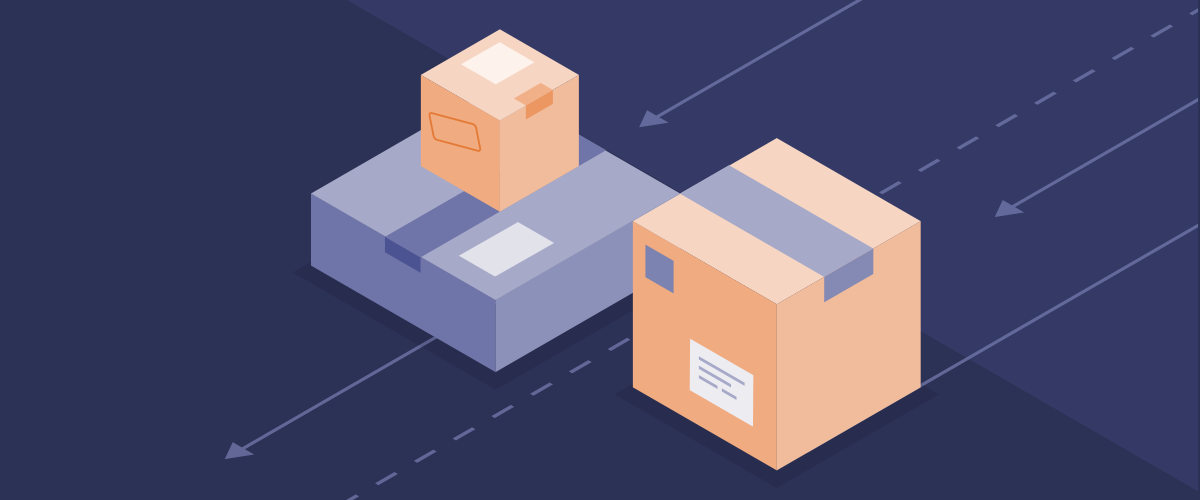 Boxes being shipped graphic