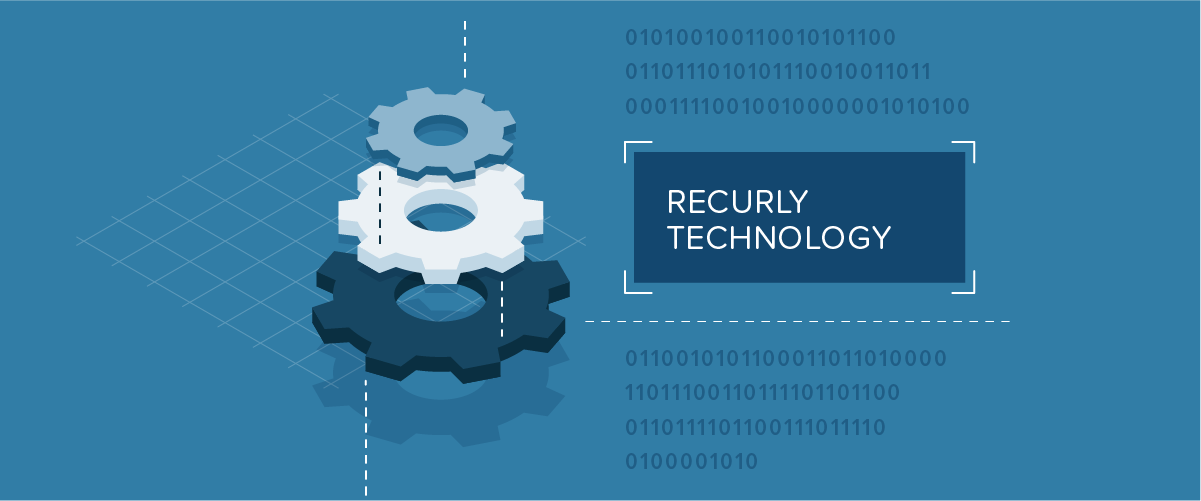 Recurly Technology banner showing multiple colored gears