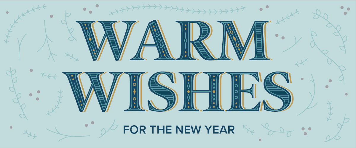 Warm wishes New Year banner