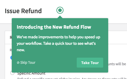 Issue Refund option on Recurly software