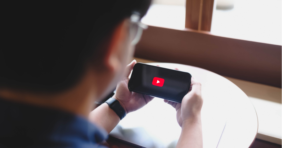 person watching YouTube TV