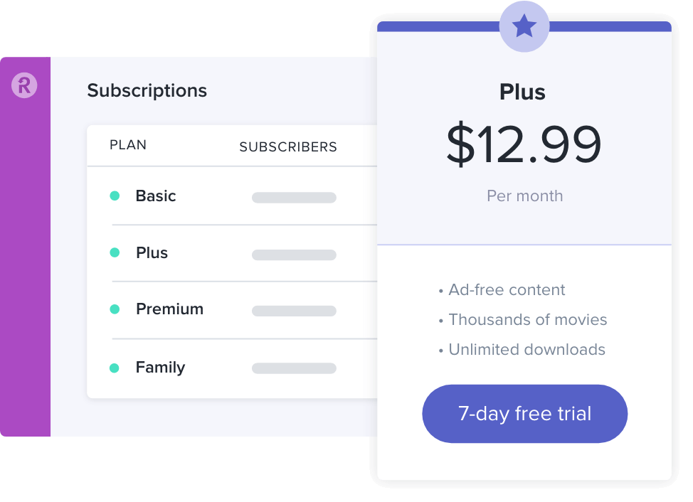 Recurly subscription options