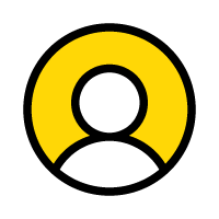Icon person in yellow