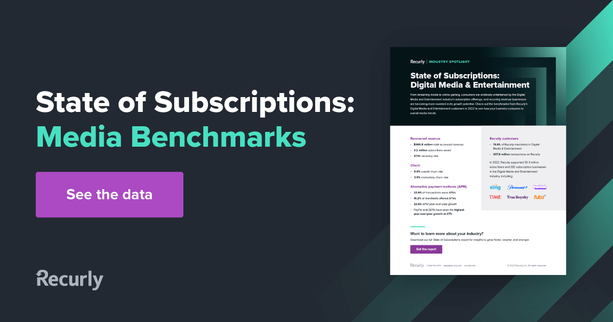 Digital Media Entertainment Subscription Benchmarks Recurly