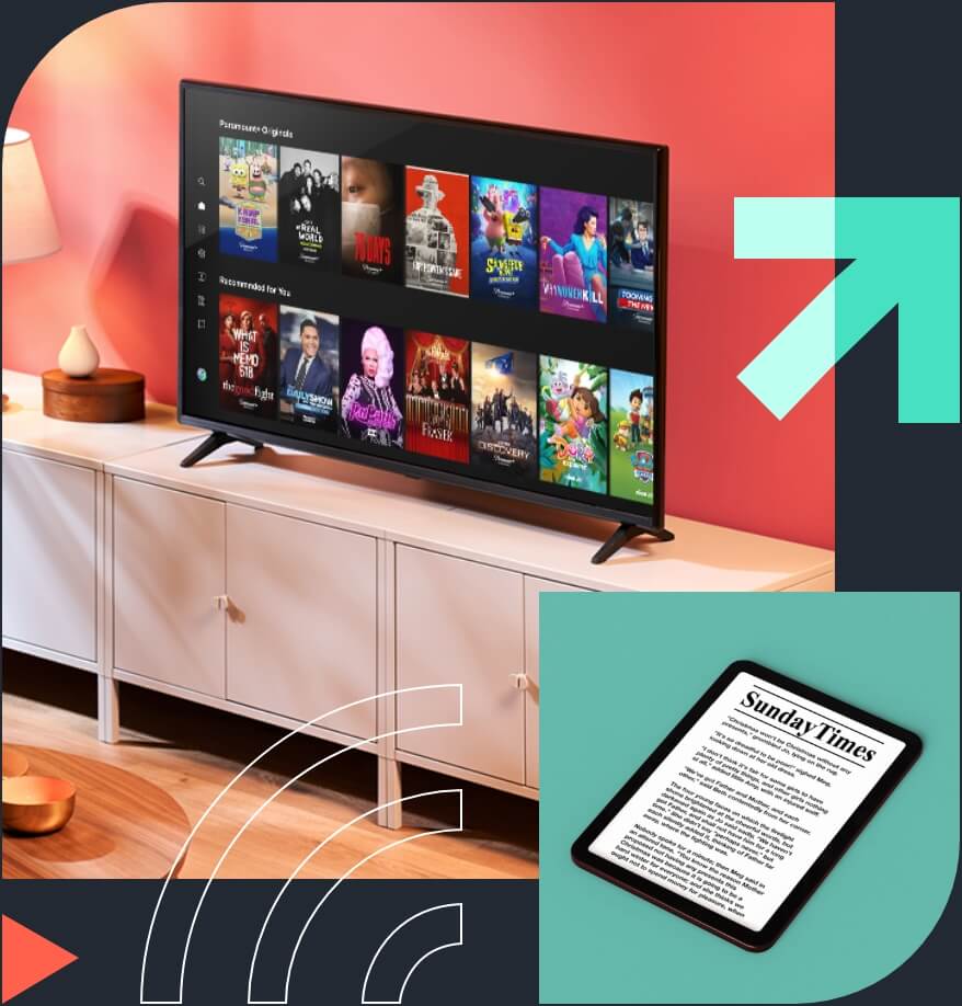 TV showing subscription streaming media content