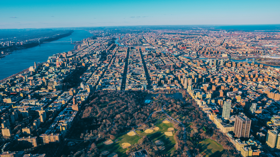 Aerial view of NYC
