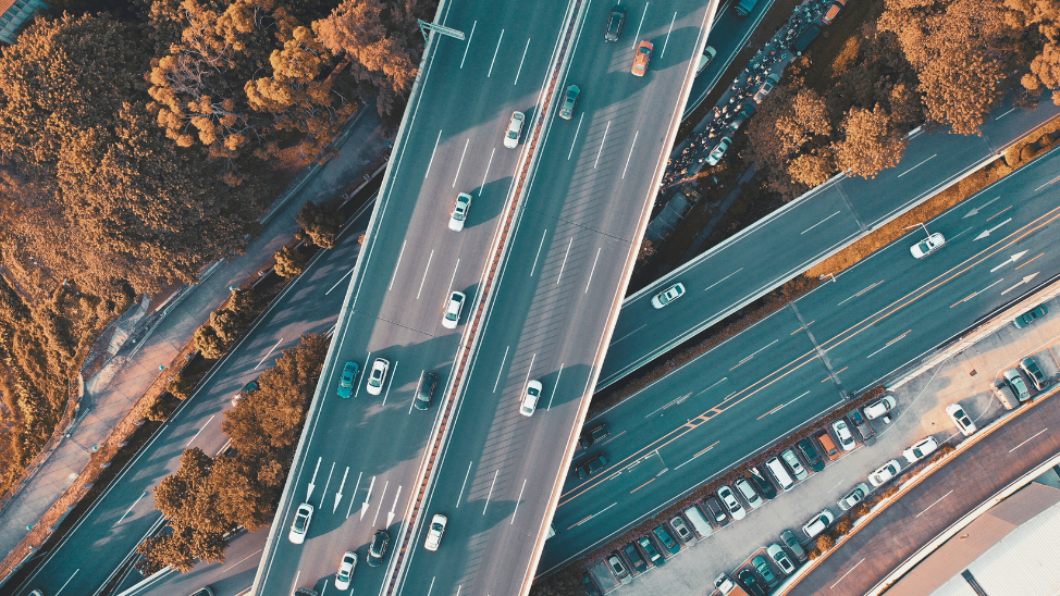 Aerial view of highway