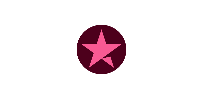 A dark Pink Circle with the Pink Trustpilot star in the centre