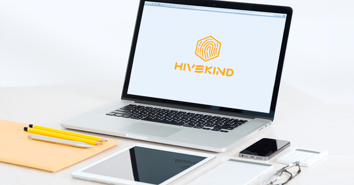 Hivekind Logo on Laptop Screen