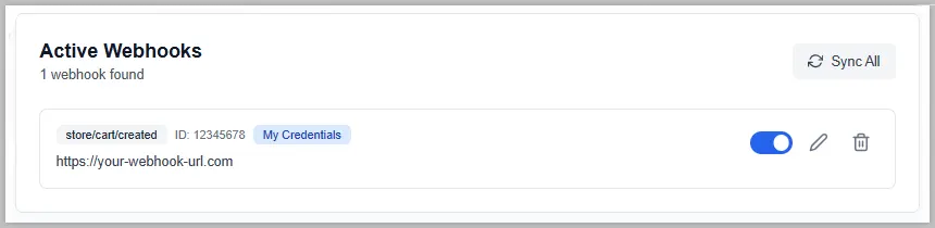 BigTools active webhooks
