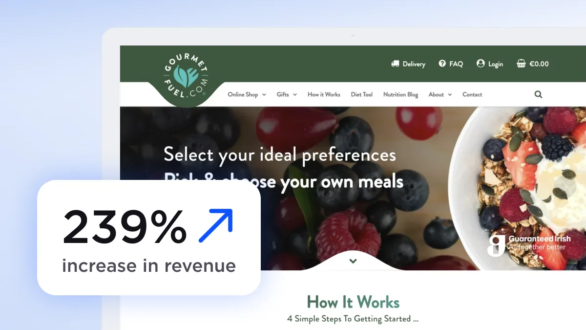 Laptop featuring GourmetFuel's website.