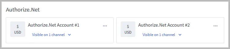 MSF Payments configurations depicting separate accounts for the same provider