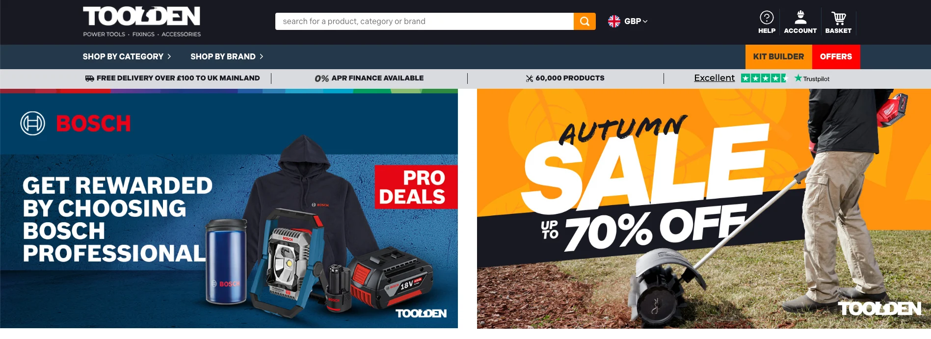 Toolden website homepage