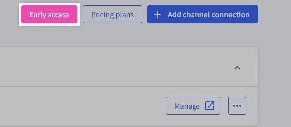 The button in Feedonomics Surface to open the Early Access survey for beta participation