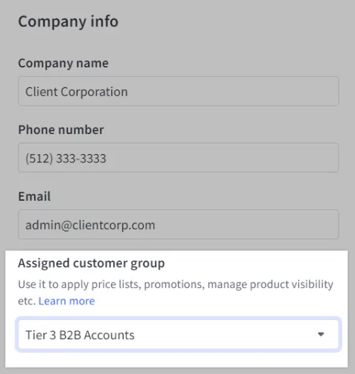 Assigning customer groups to new Companies new-Company-customer-group