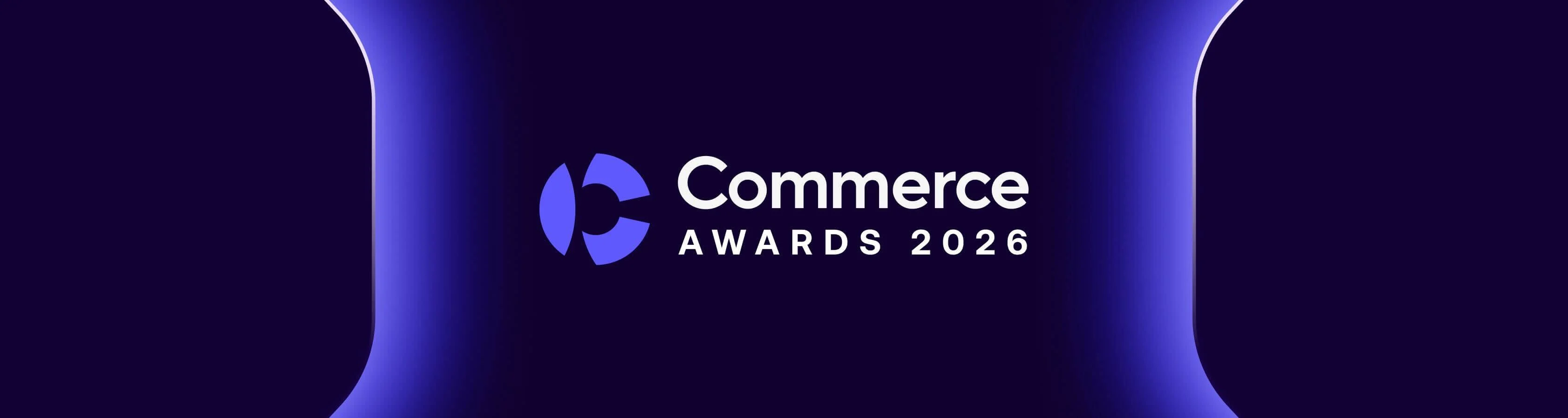 A dark blue and purple background that says "Commerce Awards 2026".