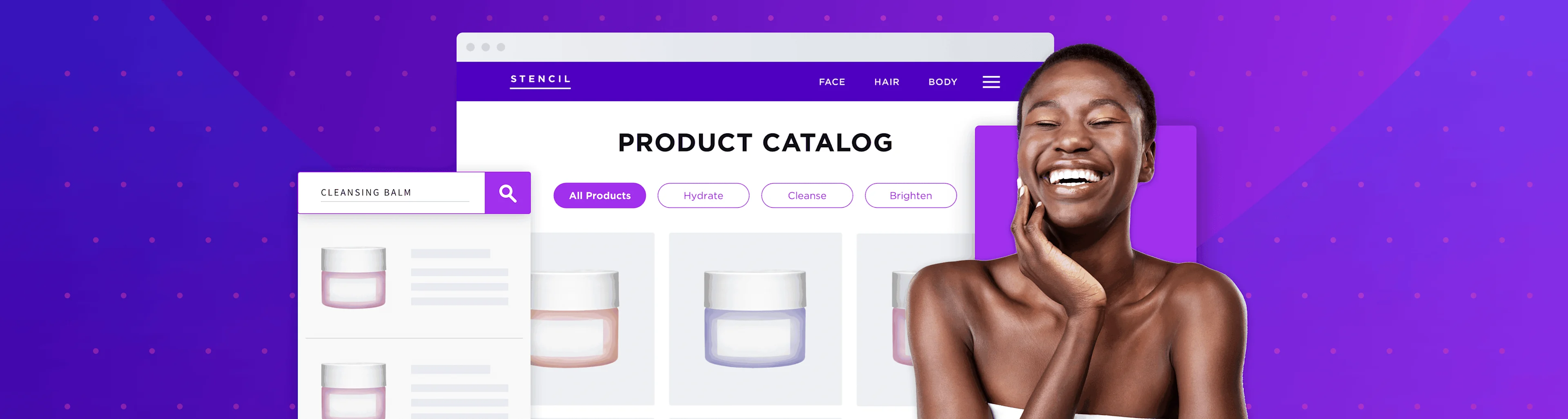 Article Header - Skin Care Collage - Purple Background
