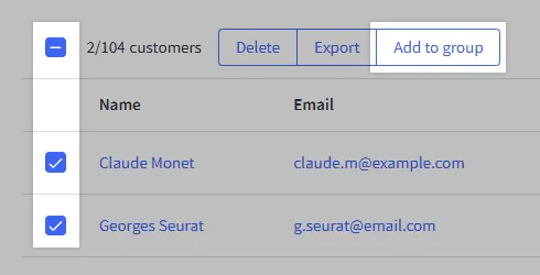 Assigning multiple customers to a customer group