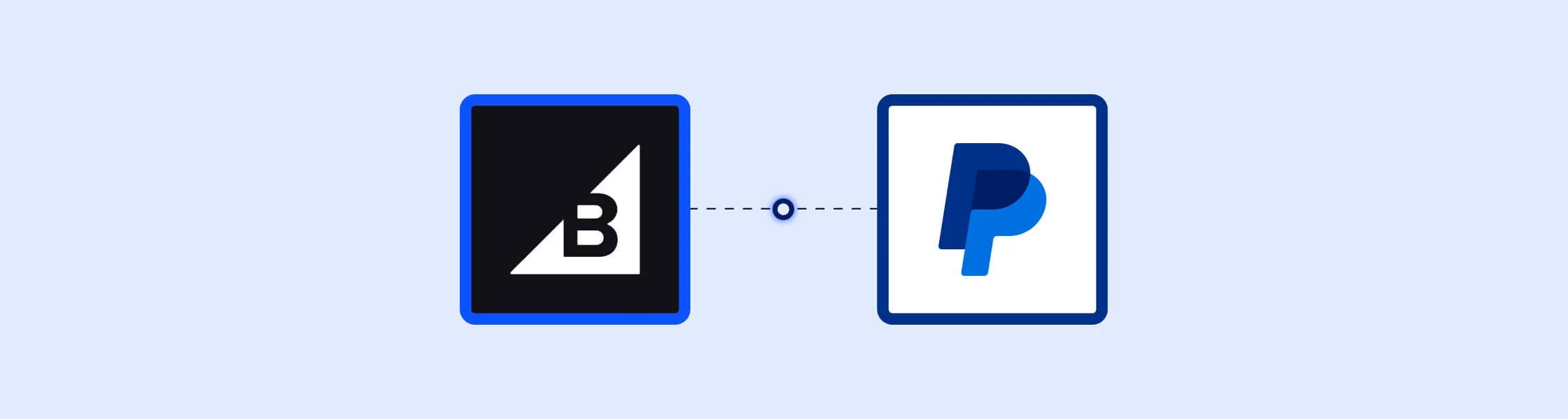 Visual representation of the PayPal Store Sync integration on BigCommerce using brand icons.