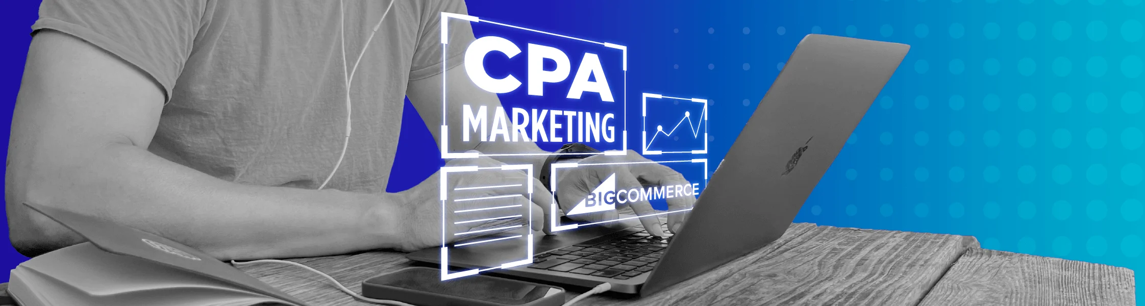 Article Header CPA Marketing Tech with Blue Background