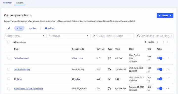 The Archive Promotions feature makes saving, archiving and restoring promotions easy.