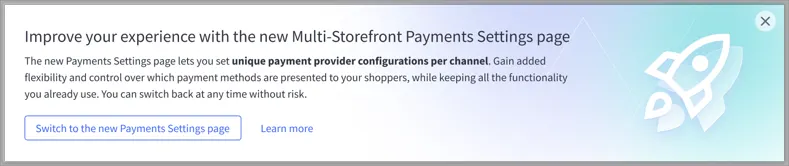 Banner depicting opt-in messaging for MSF Payments