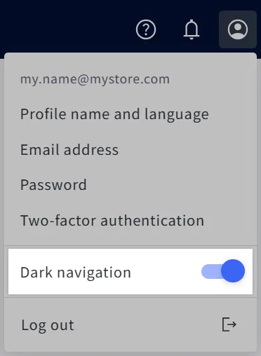 Screenshot - Dark navigation toggle